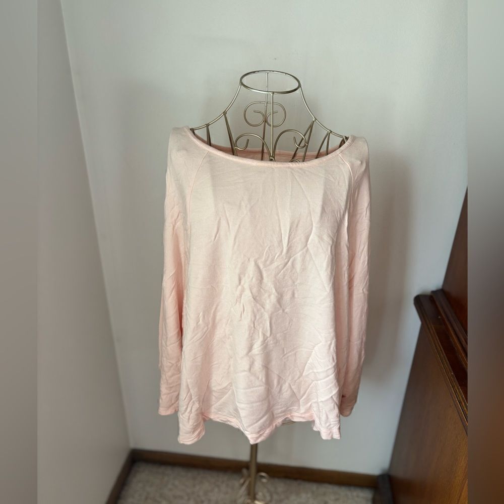 Lou & Grey Long Sleeve Cutout Arm Top Boat Neck Size XL Pink